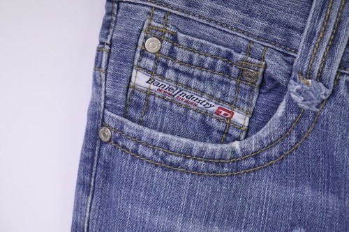 Daniel Blue Denim Cotton Medium Wash Raw Hem Straight Leg Distressed Jeans 34 - 第 10/19 張圖片
