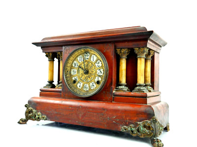 Antike Kaminuhr Seth Thomas Clock USA Feb 1902 Sammlerstück alter Gong
