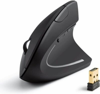 Anker Wireless 2.4G Ergonomic Vertical Optical Mouse - Black ( AK-98ANWVM-UBA)
