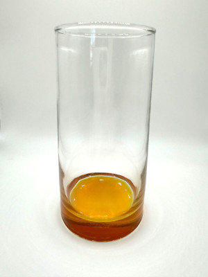 Vintage Libbey Crisa Orange Weighted Bottom Drinking Glass