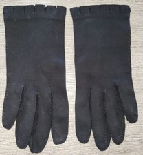 womens BLACK VINTAGE FABRIC GLOVES one size fits most SOLID COLOR