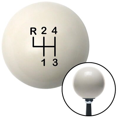 4 speed logo imprinted shift knob WHITE 3/8''-16 for Hurst chrome shifter sticks