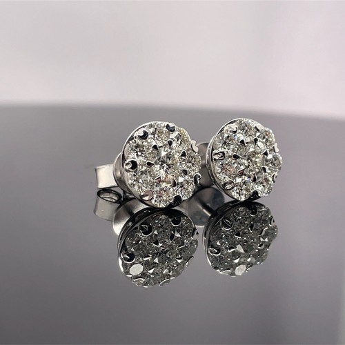 14k White Gold 1.50Ctw Natural Diamond Stud Earrings New $3500 - Picture 14 of 22
