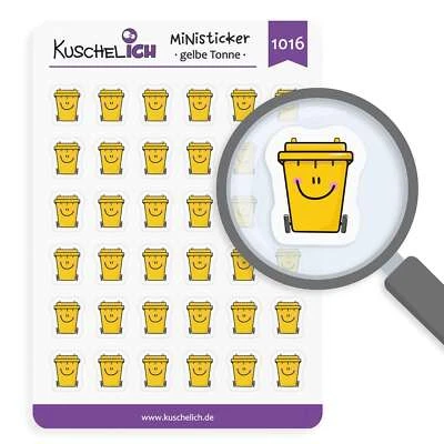 KUSCHELICH Kalender Aufkleber Müll gelbe Tonne Erinnerung Plastikmüll Terminplaner