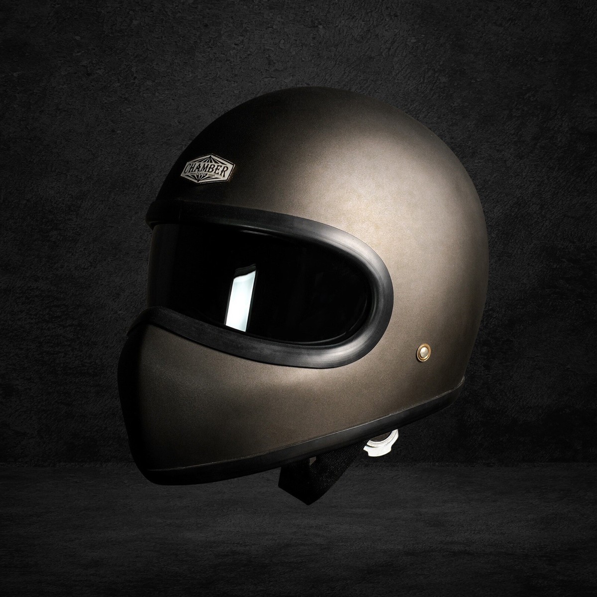VINTAGE CHAMBER CUSTOM HELMET BULLHEAD GREY MATTE FOR CAFERACER 