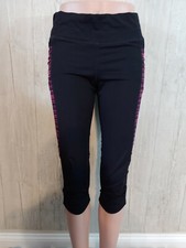 Athleta MT Black Red Capri Crop Legging Tight Pant Running