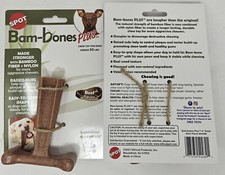 SPOT Bam-Bones Plus 4" Beef Flavor Dog Chew Qty 2
