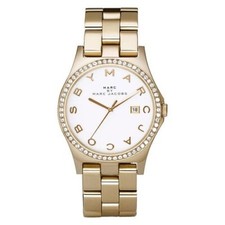 Marc Jacobs Henry Diamonds Women's Watch With White Dial and Gold Stainles