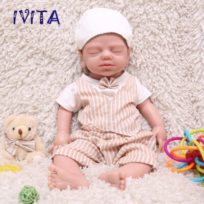 IVITA 19'' Full Silicone Reborn Baby Boy Handmade Silicone Doll For Kids