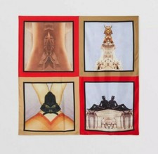  820 New Authentic BURBERRY MONTAGE Print OVERSIZED Square Silk Scarf