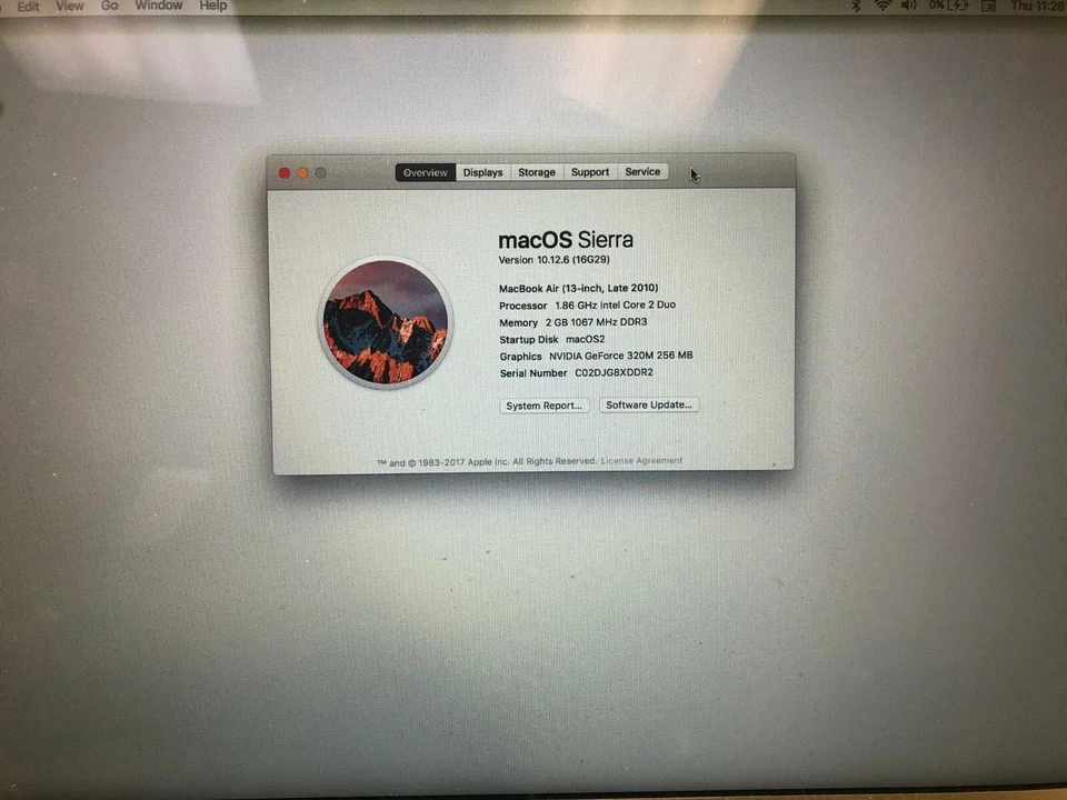 Apple MacBook Air 13.3" 1.86GHz 2GB 251GB Free Delivery High Sierra Pre Install - Image 2 of 4