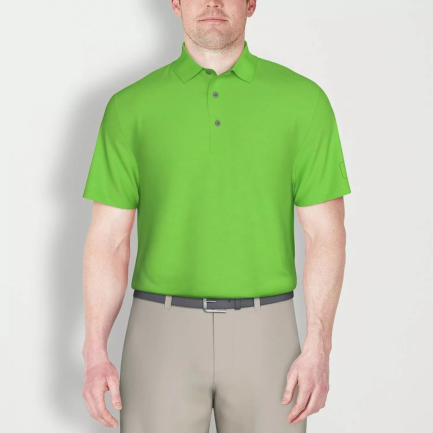 Мужская рубашка поло для гольфа PGA TOUR из сетки Airflux Зеленая вспышка Большой размер 4790₽