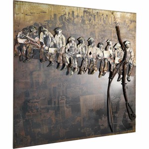 Metallbild Bauarbeiter 100 X 100 Cm 3d Optik Vintagelook Industrialstyle Bild Ebay