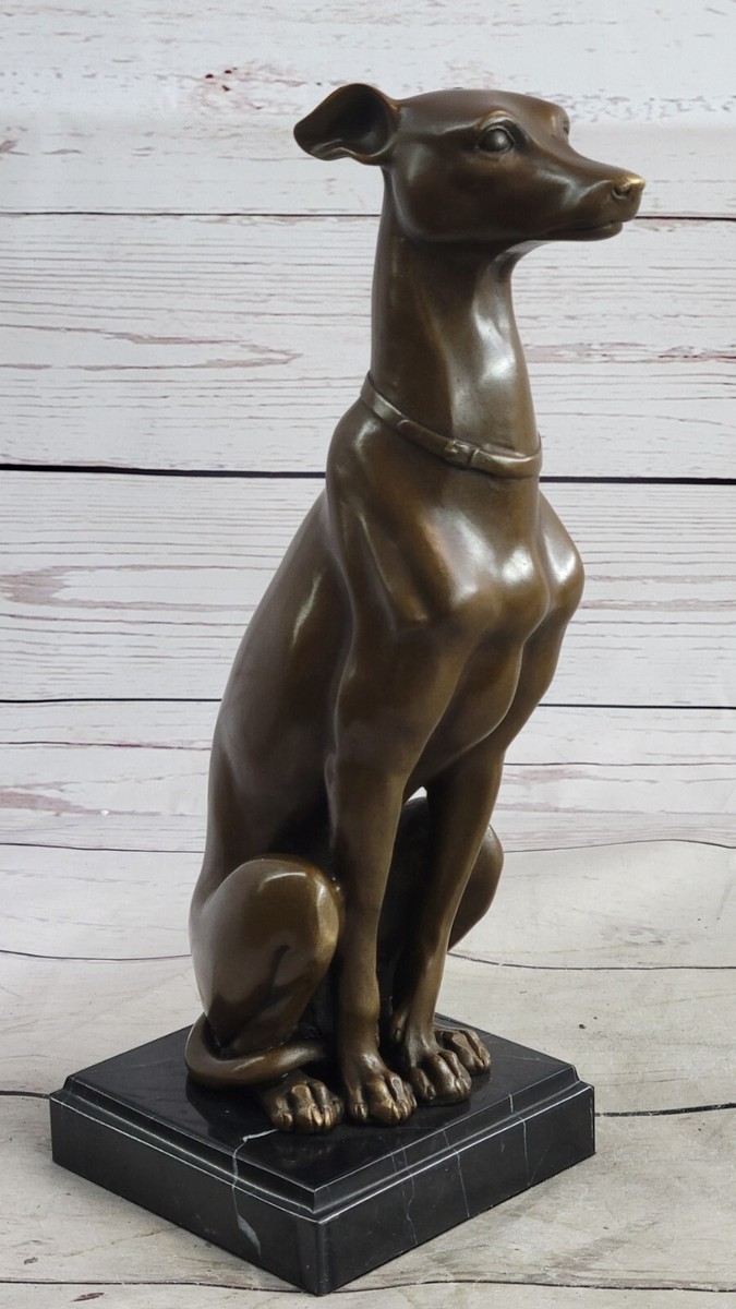 Art Deco Greyhound Dog Bronze Sculpture Museum Quality Figurine