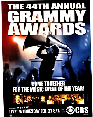 PTP135 MAGAZINWERBUNG 11 X 8'' DER 44. JÄHRLICHE GRAMMY AWARDS