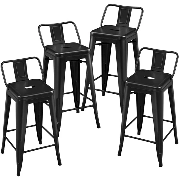 Matte black metal bar stools sale