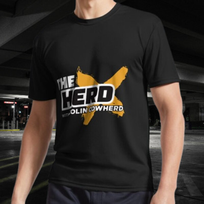 The Herd With Colin Cowherd Logo Sticker Active T-Shirt Funny Size S to 5XL