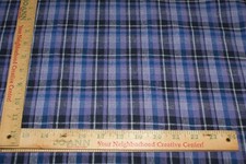 Purple Plaid Cotton Fabric 18 x 56" Quilting Sewing Craft New Fast Shipping