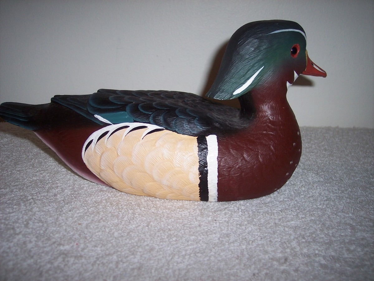 Vintage Jack Cox Wood Duck Drake Decoy Signed Hand Painted M