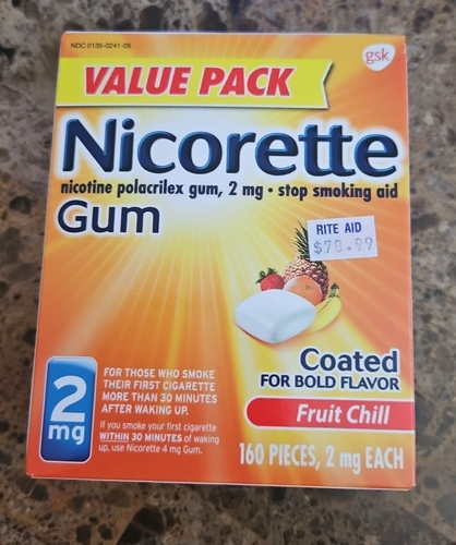 New Nicorette Fruit Chill Nicotine Gum 2mg - 160 Count Exp 05/2026 -Stop Smoking