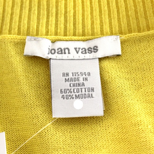 Joan Vass Plus Size Yellow Boxy 3/4-Sleeve Open Front Cardigan 2X - Picture 11 of 11