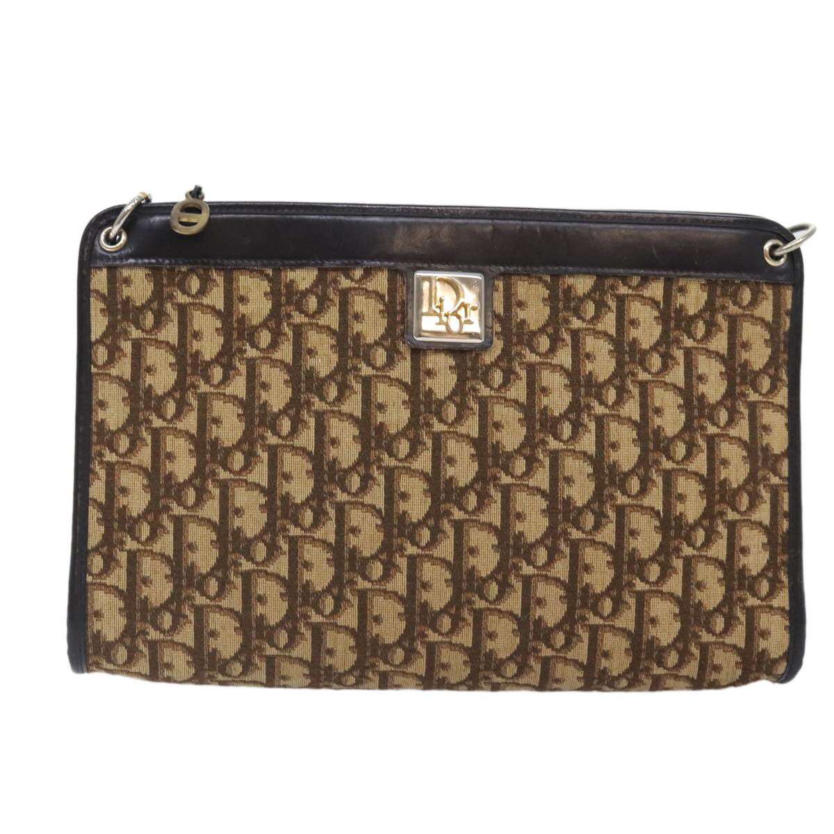 希少✨Christian Dior Trotter Gold Coin Case AUTH CHRISTIAN DIOR VINTAGE TROTTER PATTERN CANVAS COIN