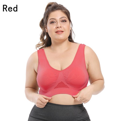 Plus Size Women Shockproof Sports Bras Breathable Wireless Push-up Fitness Vest - Picture 20 of 20