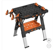 Pony Portable 2-in-1 Folding Sawhorse Work Table Workbench 1000lbs Load Capacity