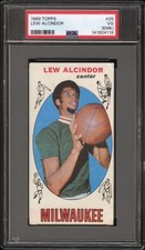 vintage PSA 3 MK  TOPPS 1969 LEW ALCINDOR ROOKIE RC CARD #25 - BUCKS / LA LAKERS