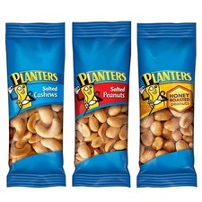 Planters 36 Count Nut Variety Pack Salted Cashews Peanuts Honey Roasted