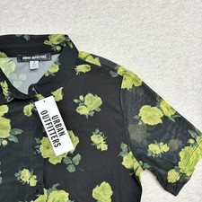 Urban Outfitters Dottie Collared Mini Dress Black/Lime mesh Flirty Women’s S NEW