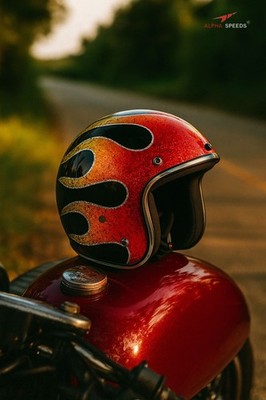 Alpha Speeds Motorcycle Helmet Super Flake Biker Helmets Fibreglass Helmet Custom Helmet