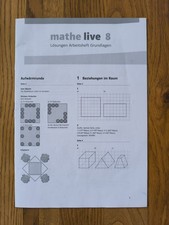 Mathe Live 8 Lösungen Arbeitsheft Grundlagen...