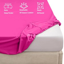 Extra Deep 40 CM Fitted Sheet Single Double King Super King Size Bed Sheets Uk