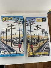 HO Scale Accessories: Telephone poles, yard/crossing signs, 18 cars and trucks