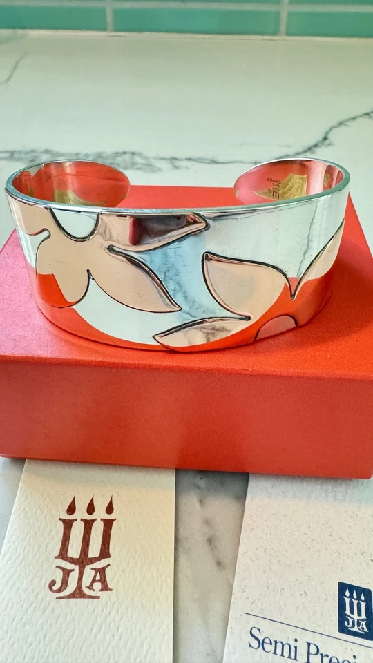 Brazalete James Avery Retirado Plata Esterlina y Cobre Flores Flotantes Raro Foto 3 de 4
