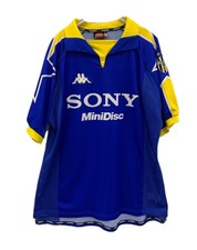 Vintage Juventus Away Jersey Kappa GARA Sony MiniDisc Blue Yellow XL Italy #83