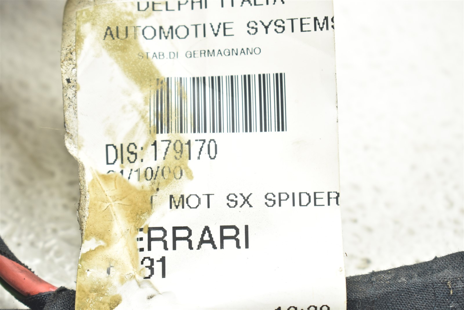 2002 Ferrari 360 Spider Left Rear Engine Compartment Harness Wiring 179170 
