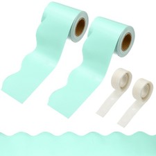 2 Rolls Bulletin Board Borders, 65.6ft Light Green Border