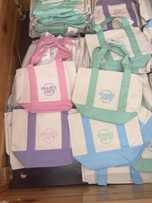 Spring 2026 Trader Joe’s Mini Pastel Canvas Tote Bag Set Of 4 NWT IN HAND