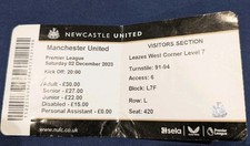 2023 Newcastle v Manchester United Used Match Ticket Stub premier league