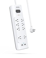 ANKER A9181 POWER STRIP SURGE PROTECTOR WITH USB, 6FT, 8 OUTLETS, 2 USB PORTS