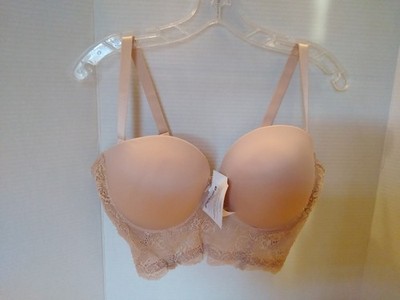 Rago Longline Balconette Padded Convertible Beige 38DD Style 7105 Bra