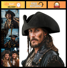 Adult Pirate Tricorn Hat - Perfect for Halloween Costume, Cosplay  Dress Up
