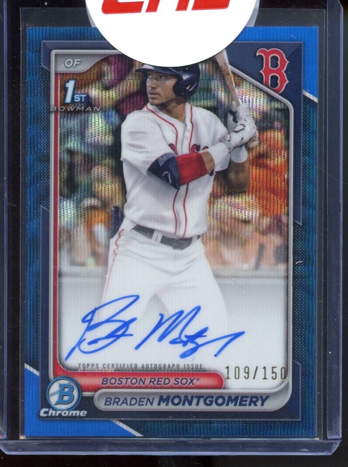 2024 Bowman Braden Montgomery - 1st Chrome Prospect Auto - Blue Wave /150