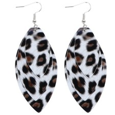  1 Pair of Fashion Retro Leopard Earrings Simple Double Layer Ear Drops PU