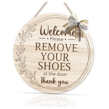 Please Remove Your Shoes Wooden Sign 12x12 inch , Minimalist remove shoes