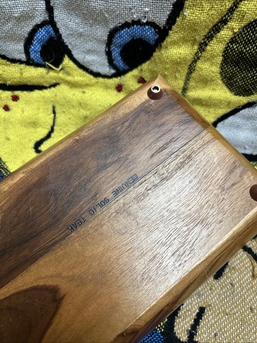 Portagioie moderno vintage Londra pelle teak massello metà secolo vanità 11,5"x7,5" - Foto 8 di 8