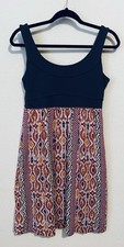 Athleta Tank Dress Womens Medium Gray Shelf Bra Batik Print Loungewear Comfy