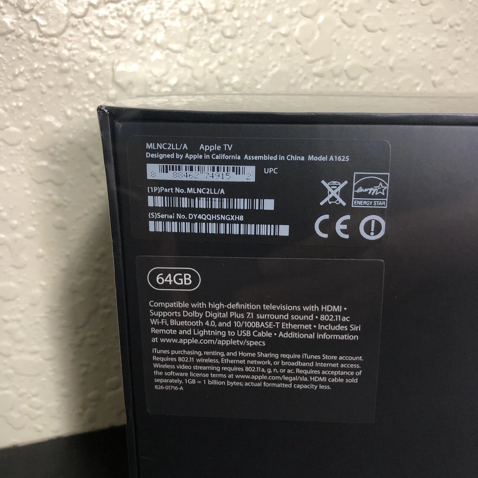 Apple TV 4th Generation 64GB Model A1625 MLNC2LL/A HD Media Streamer New Sealed - Image 3 of 4